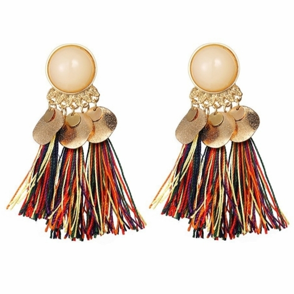 Dangle & Chandelier Statement Bohemian Tassel Drop Earrings‎ Multicolored - Picture 1 of 1